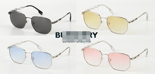 버버리 B 선글라스 4컬 BB0549 메탈테 사이드체크(올블랙, 노랑틴트, 파랑틴트, 핑크틴트)