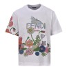 FENDI Future 플라워 버터플라이 배색 프린트 반팔 티셔츠